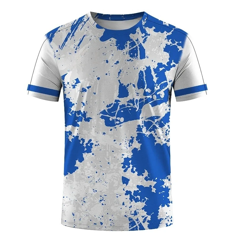 

Men's Summer Tennis T-shirt, Striped Design-round Neck, Breathable and Comfortable, Suitable for Sportswear.