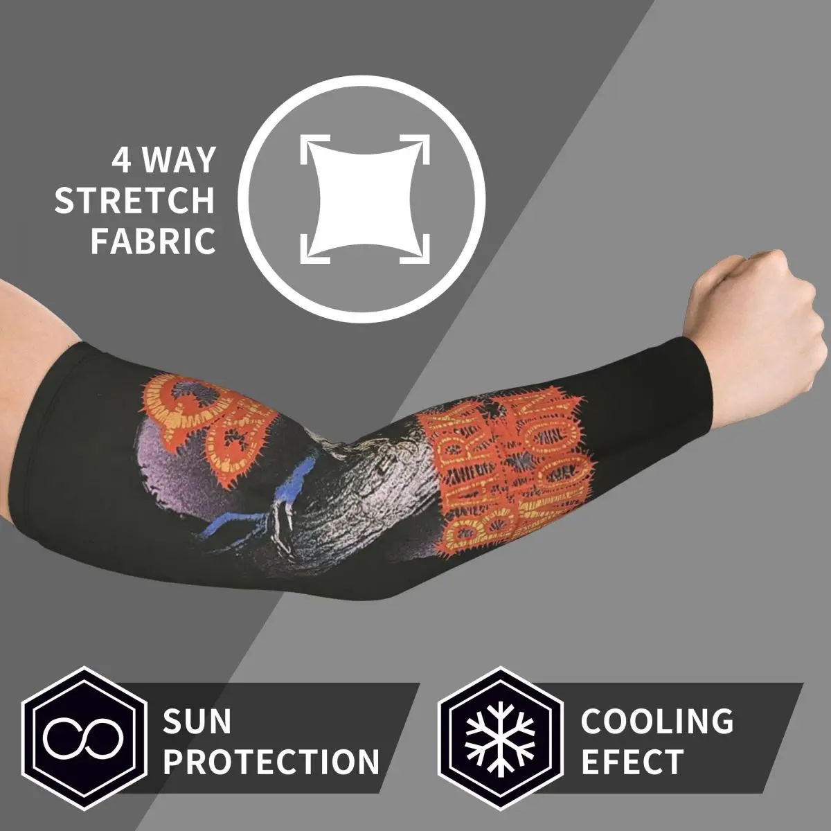 أكمام أذرع تبريد للرجال من Spencer's Ozzy Osbourne Merch للرجال والنساء للحماية من أشعة الشمس فوق البنفسجية وتغطية الوشم الرياضية والتبريد وركوب الدراجات