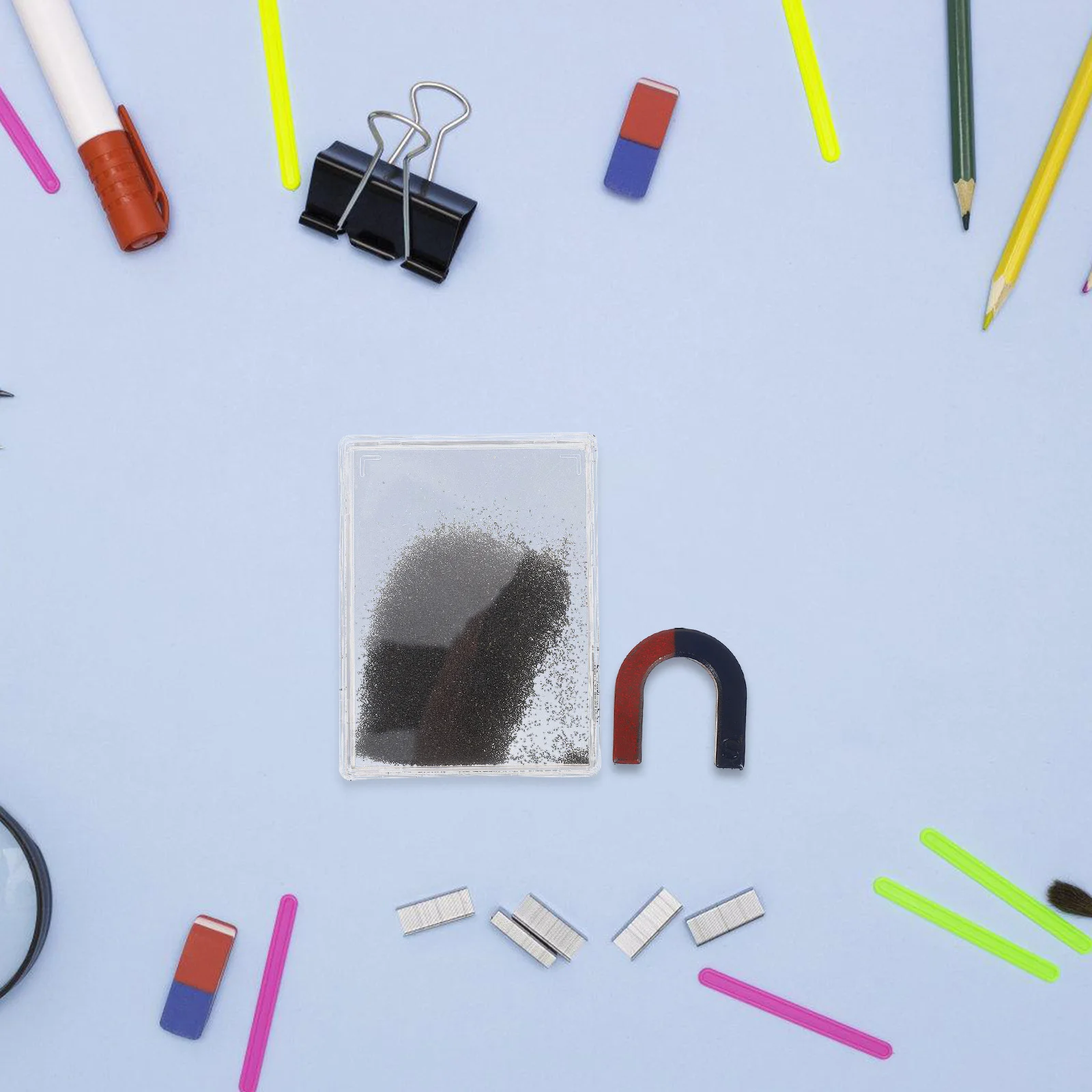 

Iron Powder Box Physics Teaching Device Magnetic Field Visualization Scientific Experiment Tool Magnet Field Iron Powder Box