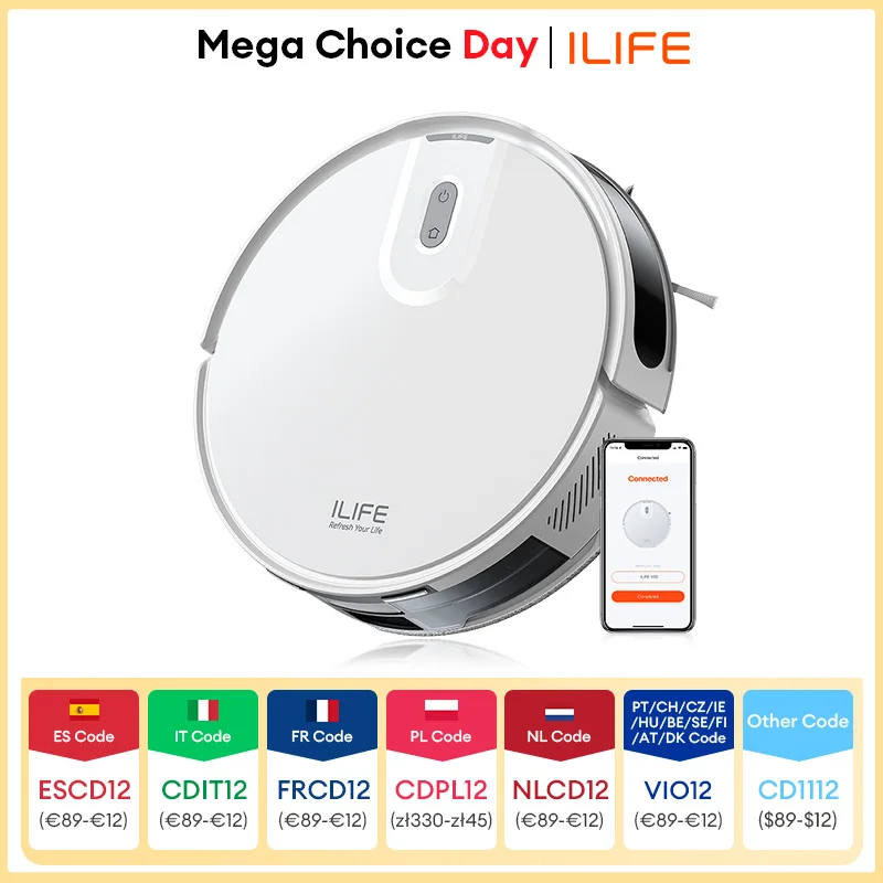 ILIFE-aspirateur robot V20, aspiration 5000Pa, navigation intelligente SOF veDAR, commande par commande, nettoyage personnalisé, auto-développement