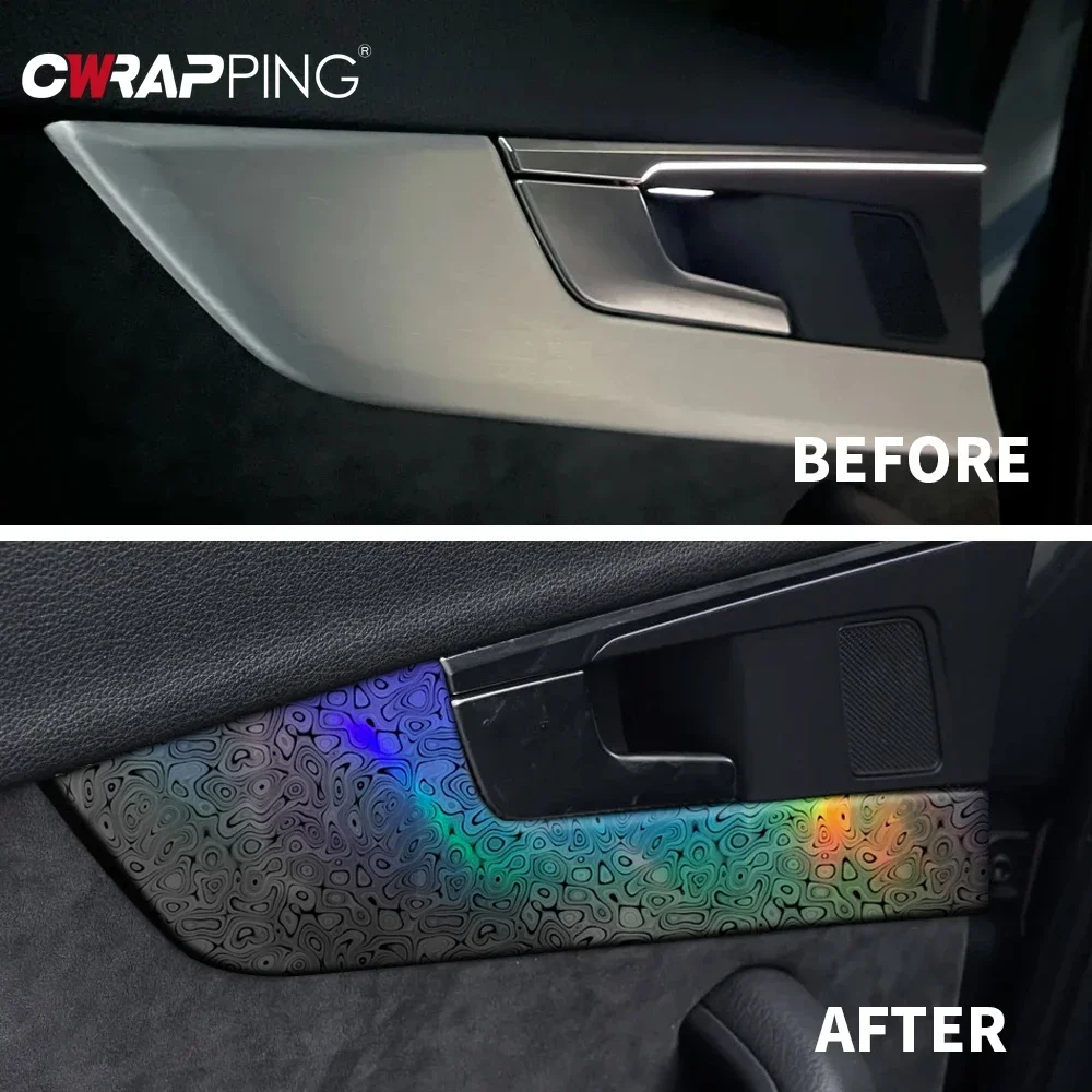 

Carbon Fiber Wrap Vinyl Car Stickers PET Glossy Knob Ghost Tuning Auto Accessories Laser Waterproof Bubble-free Car Body Films