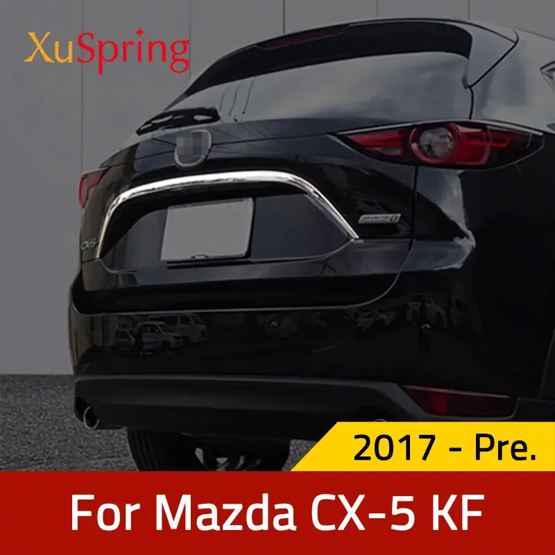 

Car Rear Door Trunk Box Trim For Mazda CX-5 CX5 2017-2021 2022 2023 2024 KF Stickers Chrome Garnish Strips Cover Decorative NEW