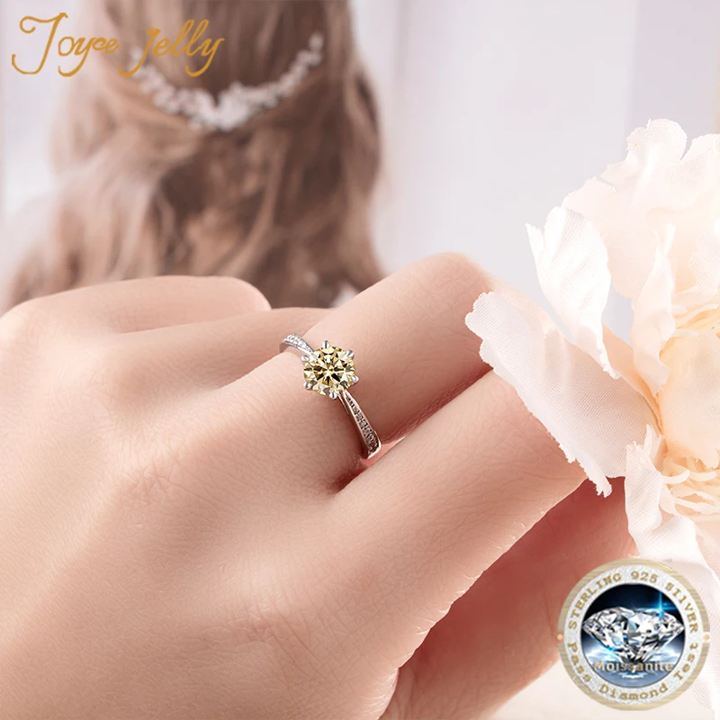JoyceJelly Moissanit Schmuck-Set mit 1CT D Farbe VVS 3EX Moissanit Stein Pass Diamant Test Hochzeit Luxus edlen Schmuck Geschenk – Detail 14