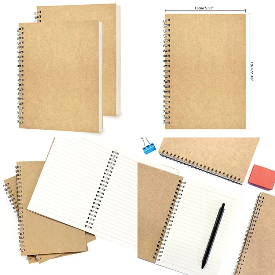 

2-пак. блокнот для колледжа с мягкой желтой обложкой для студентов и офисного использования. Блокнот для заметок со спиральным переплетом. Альбом для рисования со 100 шт.