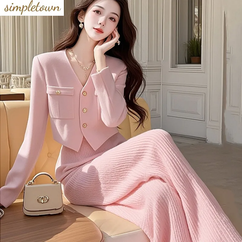 

Xiaoxiangfeng temperament high-end two-piece set women's autumn and winter new item niche top+pants set