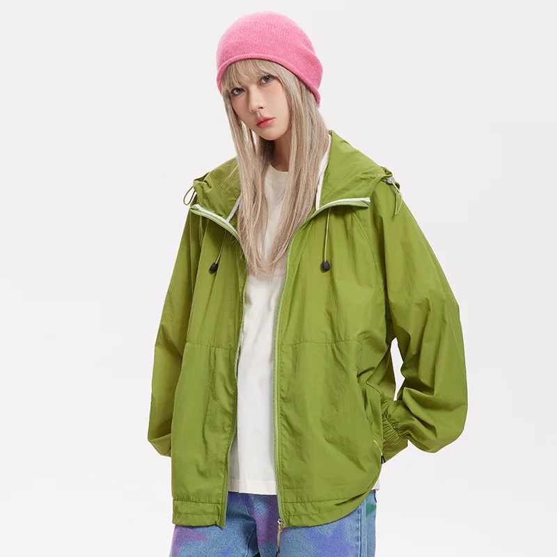 

Summer Camping Tech-Style Sun Jacket | Lightweight Breathable Hooded Coat W/ UPF Protection - Unisex Thin Windbreaker