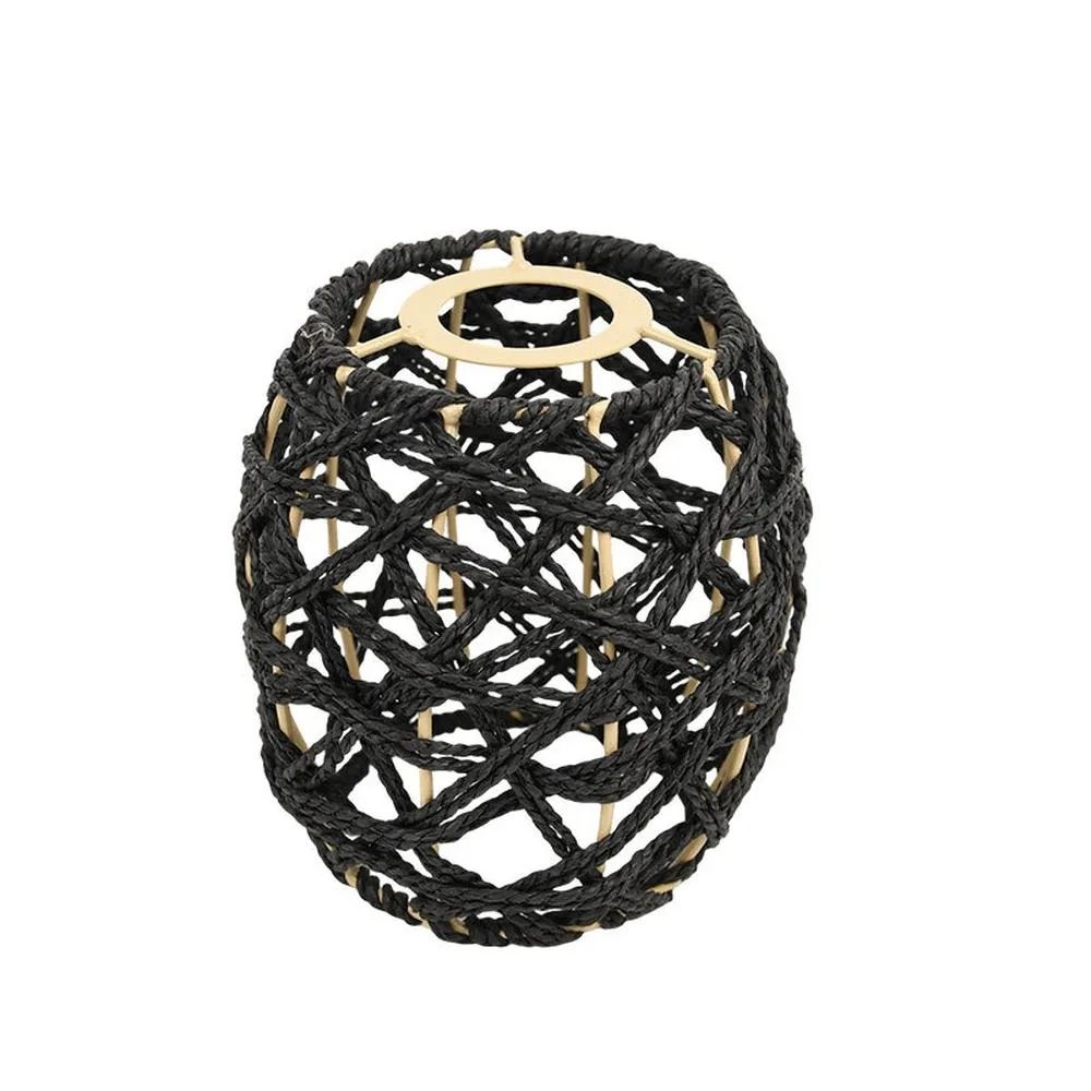 Bohemian-Style Handcrafted Rattan Lampshade E27 Lighting Accessory for Living Room Bedroom Dining Room Decor
