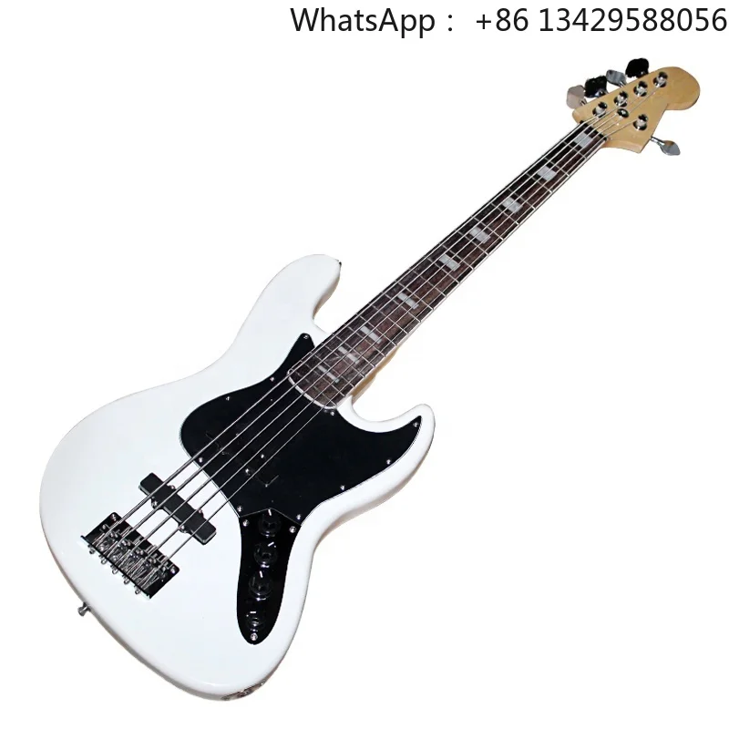 Flyoung White Bass Guitar White 5 Strings Electric Bass Guitar  Bajo Electrico