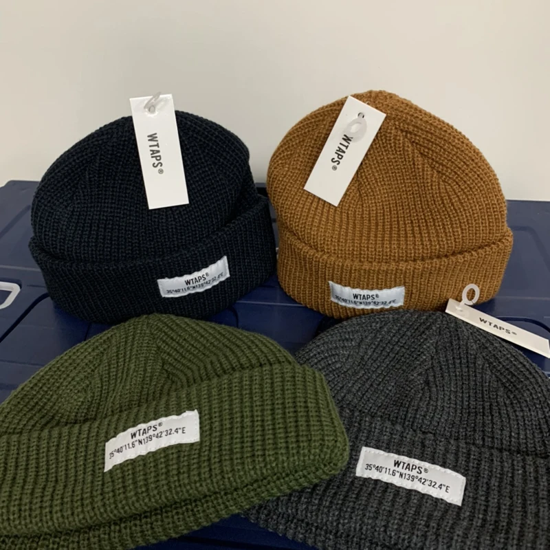 Winter High Street Trend Fashion Wtaps Cold Hat High Quality Solid Color Warm Men's Women's WTAPS Knitted Hat