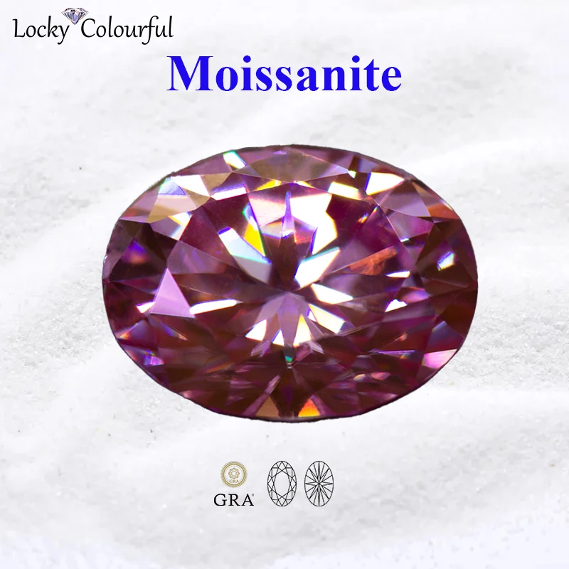 

Moissanite Sakura Pink Color VVS1 Oval Cut with GRA Certificate for Charms Beads DIY Jewelry Making Necklace Earrings Materials