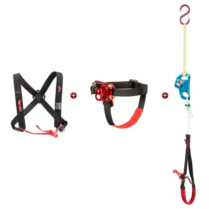 Rope-Walking Special Pedal Belt, Rope Fast Rise Climbing Ascender Combination Equipment, Running Rope Auxiliary System