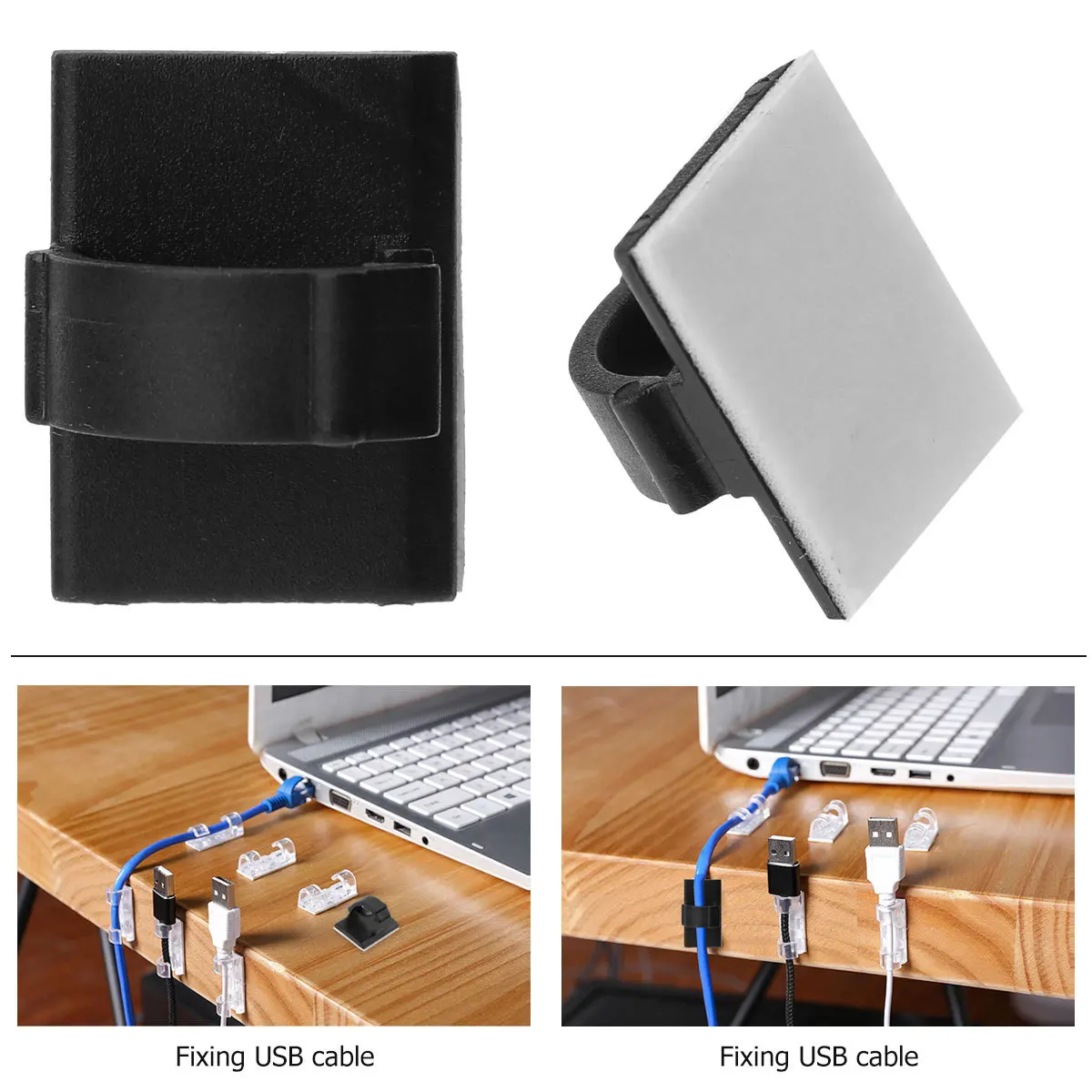 

100pcs Wire Clips Cable Manager Durable Simple Design Space-Saving Wire Fixing Tool For Home Office Factory Indoor Outdoor Use