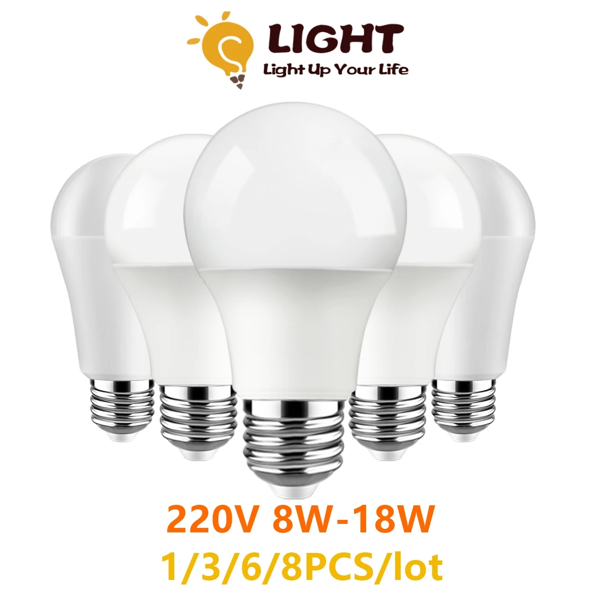 

1-8pcs LED bulb 220V 8W-18W E27 B22 High light efficiency no stasmoscopic warm white light suitable for down light chandelier