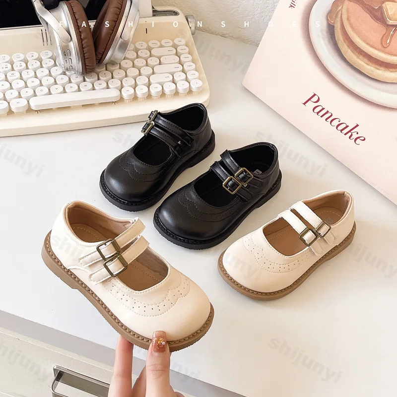 

Girls' PU Leather Shoes 2025 Spring Children's Fashion Casual Girls' Princess Single Shoes Soft Soled Baby Comfortable Sneakers