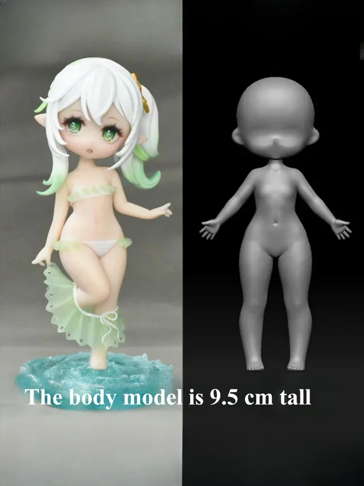 Polymer Clay Q Version Doll Silicone Mold Body Face Mould Handmade DIY Ultra Light Clay Sculpture Boy/girl Doll Figure Modeling