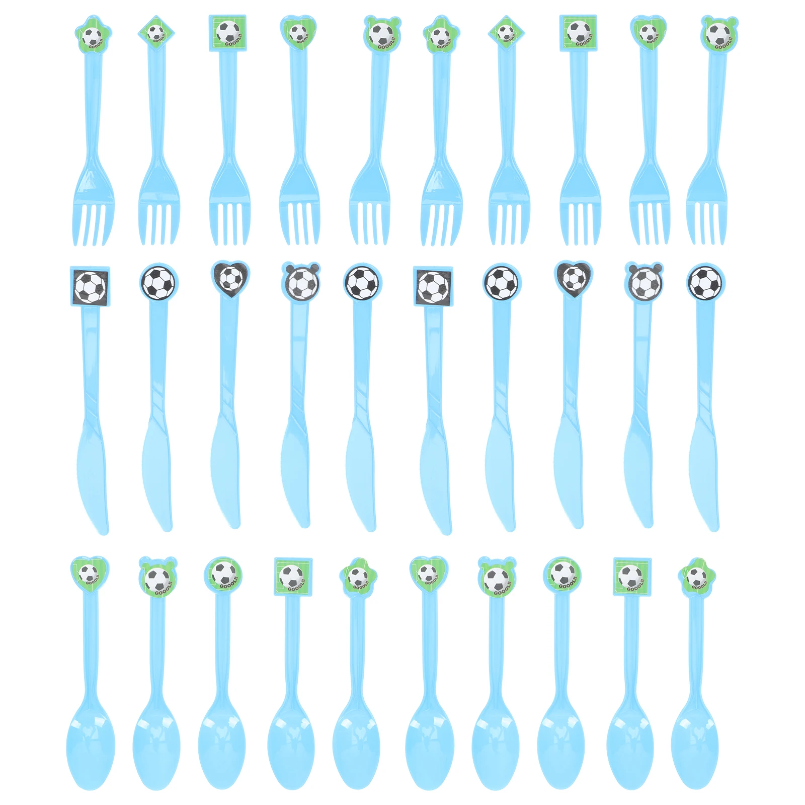 

Football Cutlery Set Reusable Camping Travel Utensils Plastic Dining Kit Spoon Fork Picnic Gadgets Party Accessories