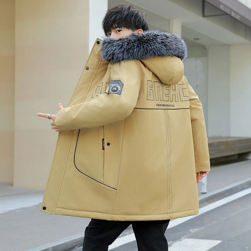 

​ Универсальная мужская верхняя одежда, утолщенное пальто с капюшоном для экстремальной холодной погоды, многослойная система на флисовой подкладке с современным силуэтом ​