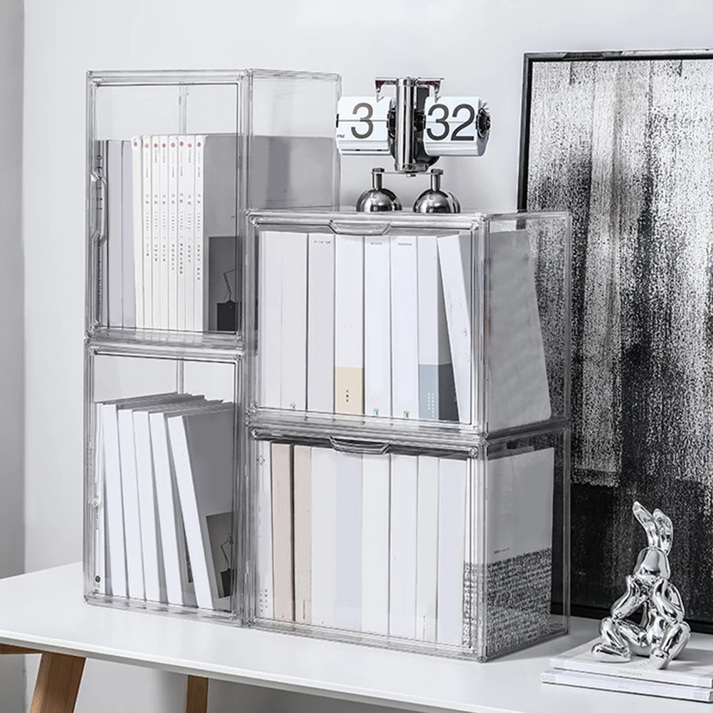 

Stackable Clear Bins Student Shelf Plastic Desktop Organizer Storage Containers Pantry Office Classroom