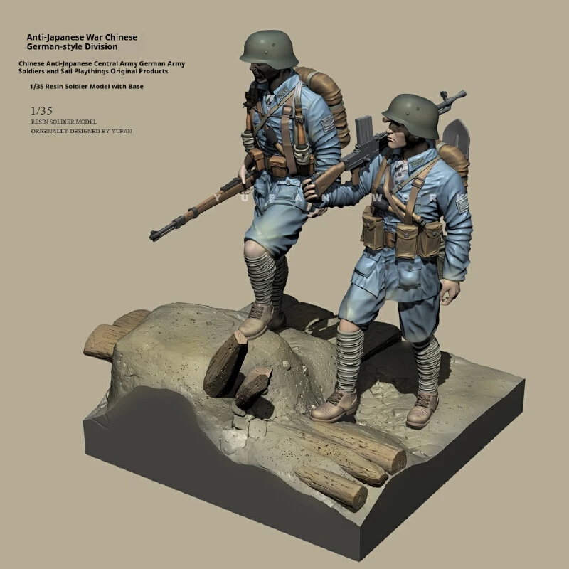 

1/35 Two Soldiers War Of Resistance Resin Model Figure Gk Micro Miniature 3d Printed White Model Toy Unassembled And Unpainted
