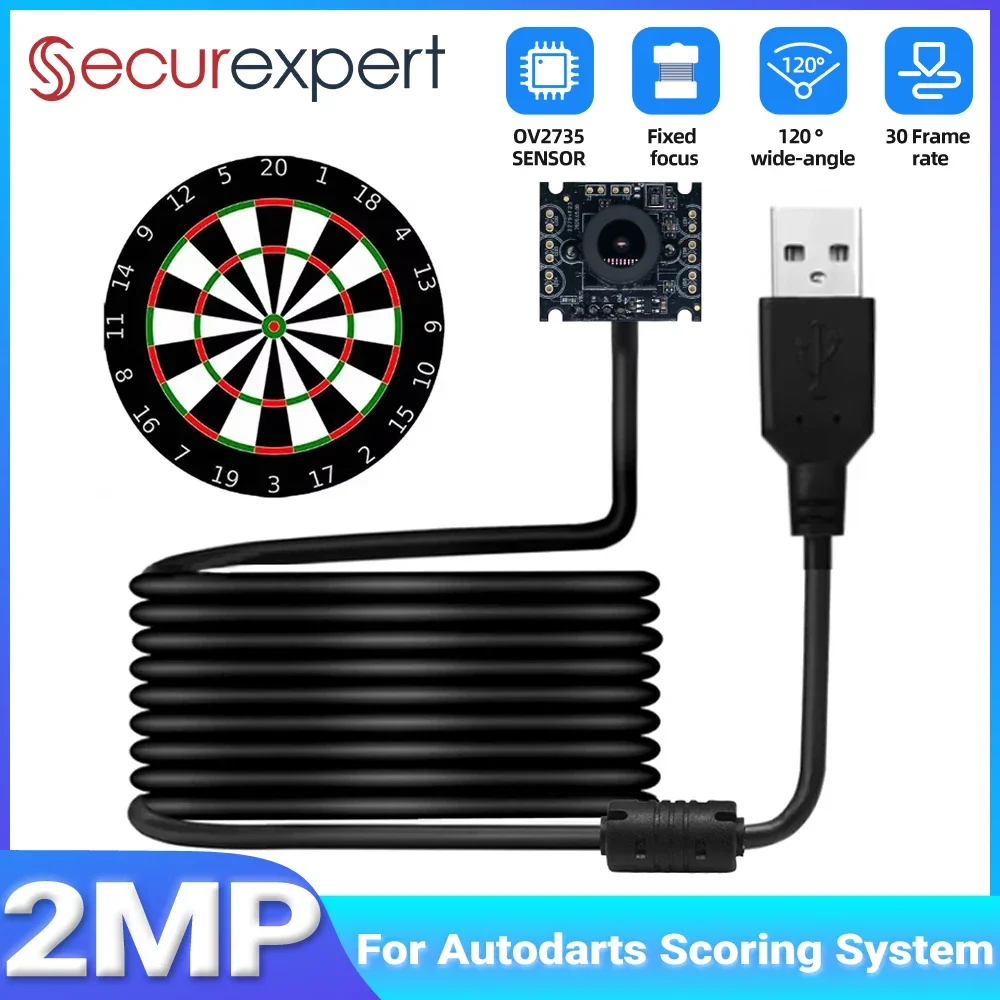 1/2/3PCS 2MP 1080P 30FPS 1.5M Cable 120 Degree 2.8mm Lens USB Camera Module OV2735 Webcam For Automatic Dart Scoring Systems
