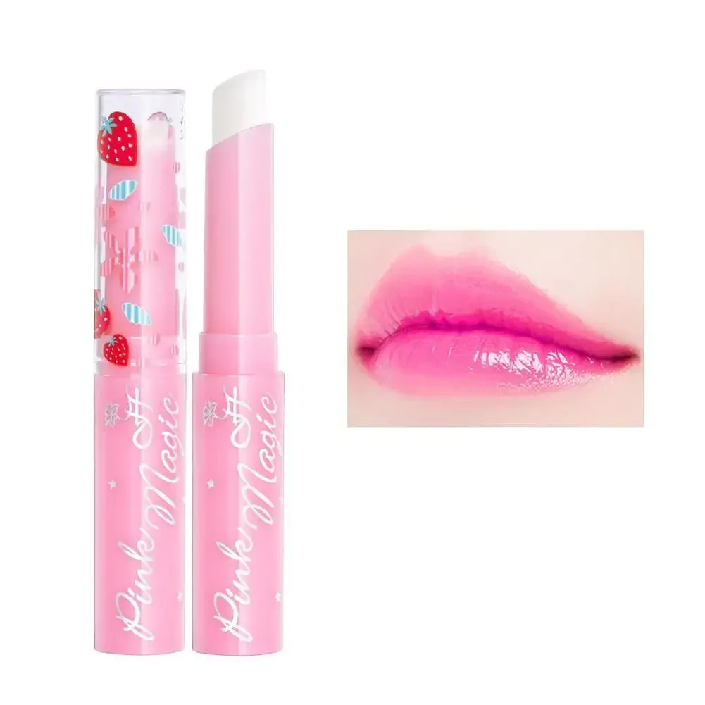 Natural Strawberry Serum Moisturizing Lipstick Temperature Color Change Lip Balm Long Lasting Nourishing Lip Stick Cosmetics