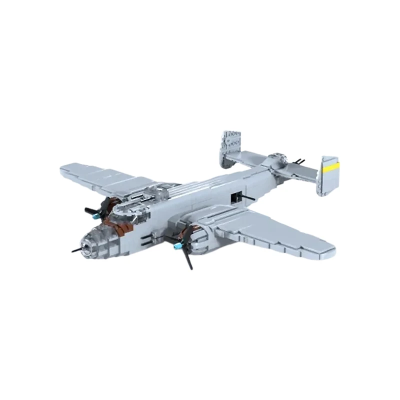 B-25 American Medium Bomber Model MOC Building Bricks War Equipment Modular Technology Gifts Holiday Assemble Children Toys Suit