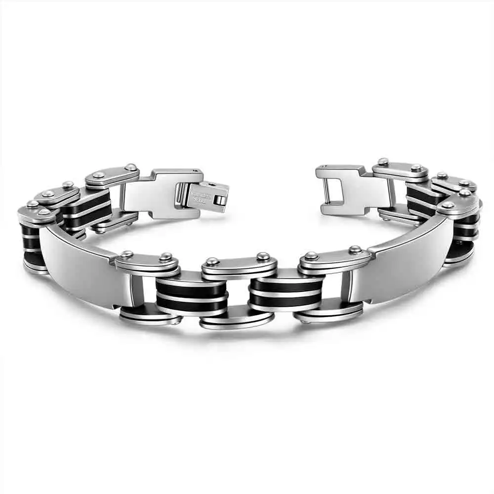 Fashionable new stainless steel bracelet punk multi-layer simple, comfortable and versatile silicone bracelet