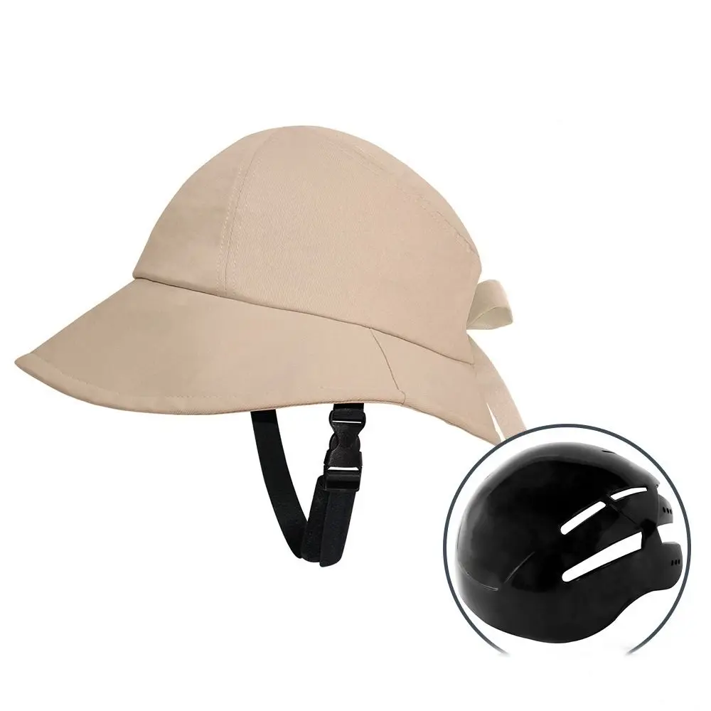 New Wide Brim Bicycle Helmet Anti-Collision Solid Color Hat Shaped Helmet Breathable Fishing Hat