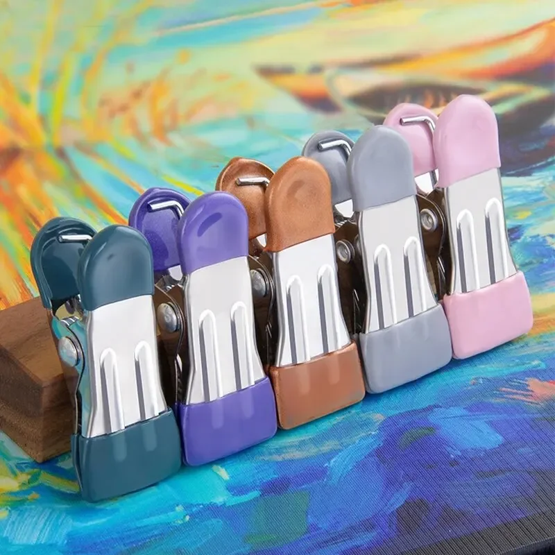 10 Stück Wäscheklammern aus Edelstahl ohne Spuren, Haken, Kleiderbügel, Wäscheklammern, Socken, Hängeclip, für Zuhause, Schrank, Bettlakenhalter