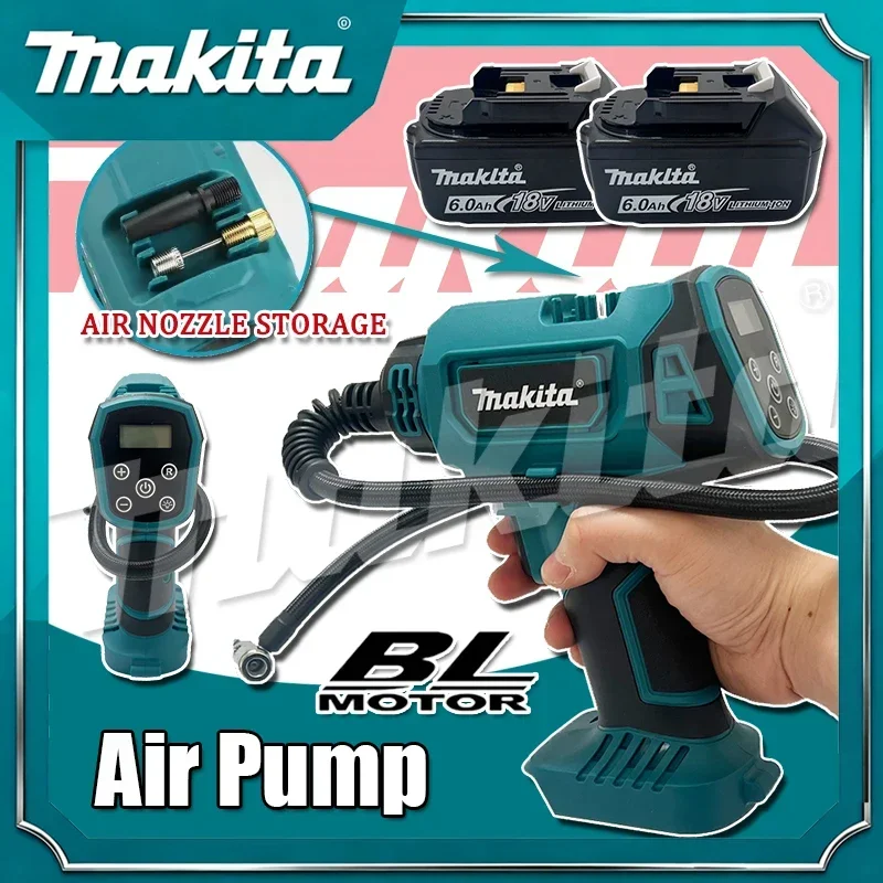 

Беспроводной электрический воздушный насос Makita, перезаряжаемый автоматический насос для автомобильных шин, портативный домашний воздушный компрессор для аккумулятора Makita 18 В