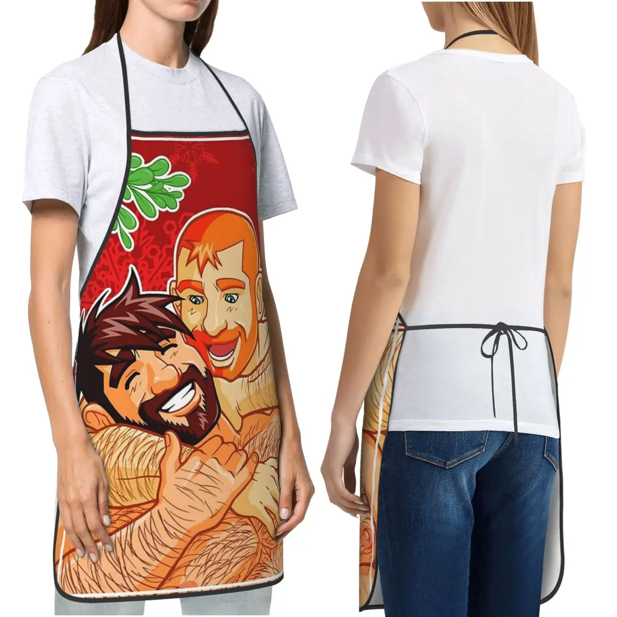 Gay Pride Adam And Ben Like To Play Bobo Bear Lgbt Apron Chef Cooking Baking Tablier Bib Kitchen Cleaning Pinafore For Unisex