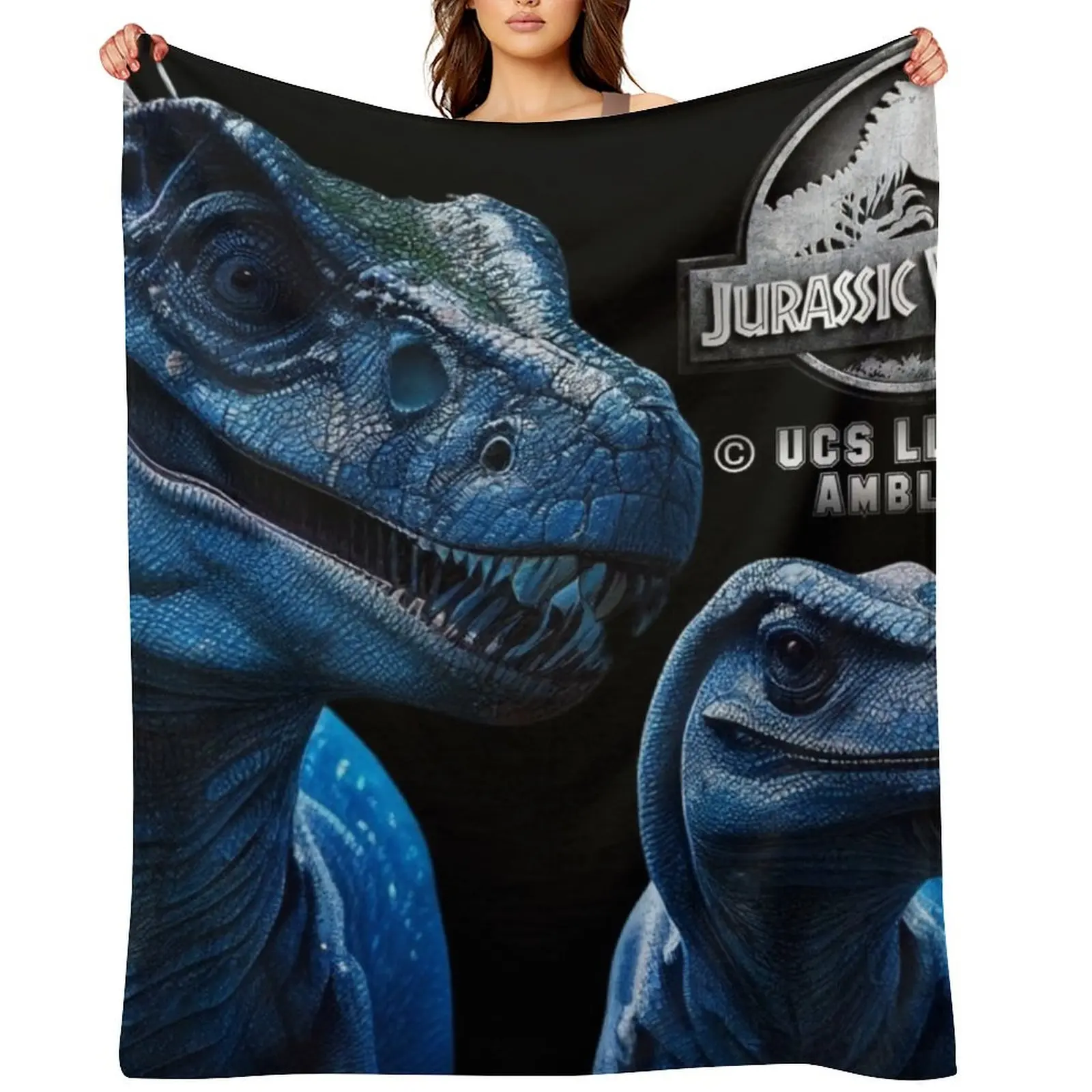 

Jurassic World Blue Raptor Family Throw Blanket Decorative Sofas for babies Luxury Thicken Quilt Blankets