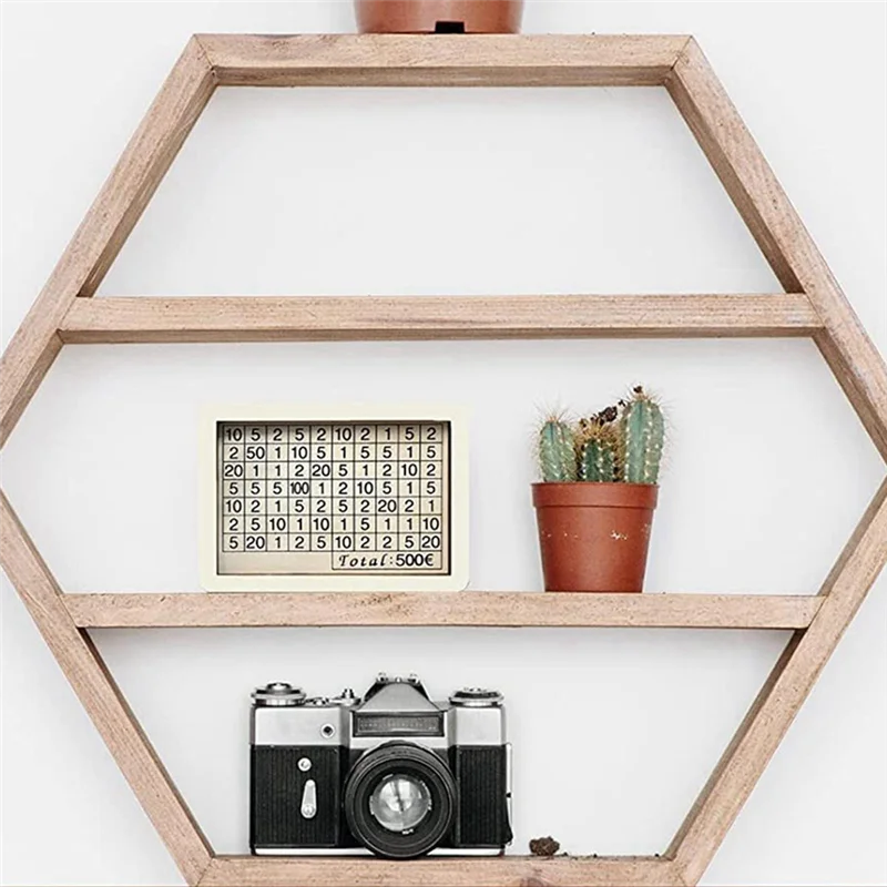 Counting Coin Bank Craft mit Öffnung, Spardose aus Holz mit Theken-Geld-Aufbewahrungsbox für Kinder, Jungen und Mädchen