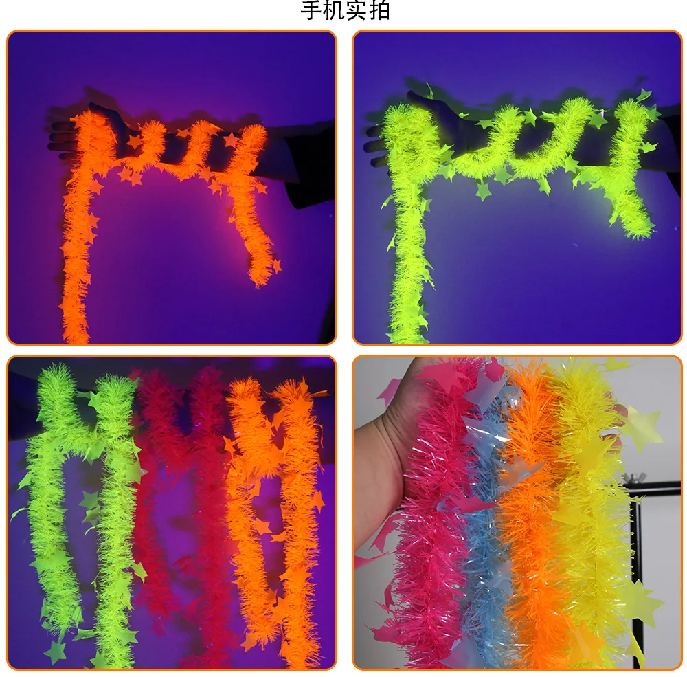 UV Light Party Decorations Black Light Reaction Formal Hat Fluorescent Gloves Glasses Straw Neon Party Supplies