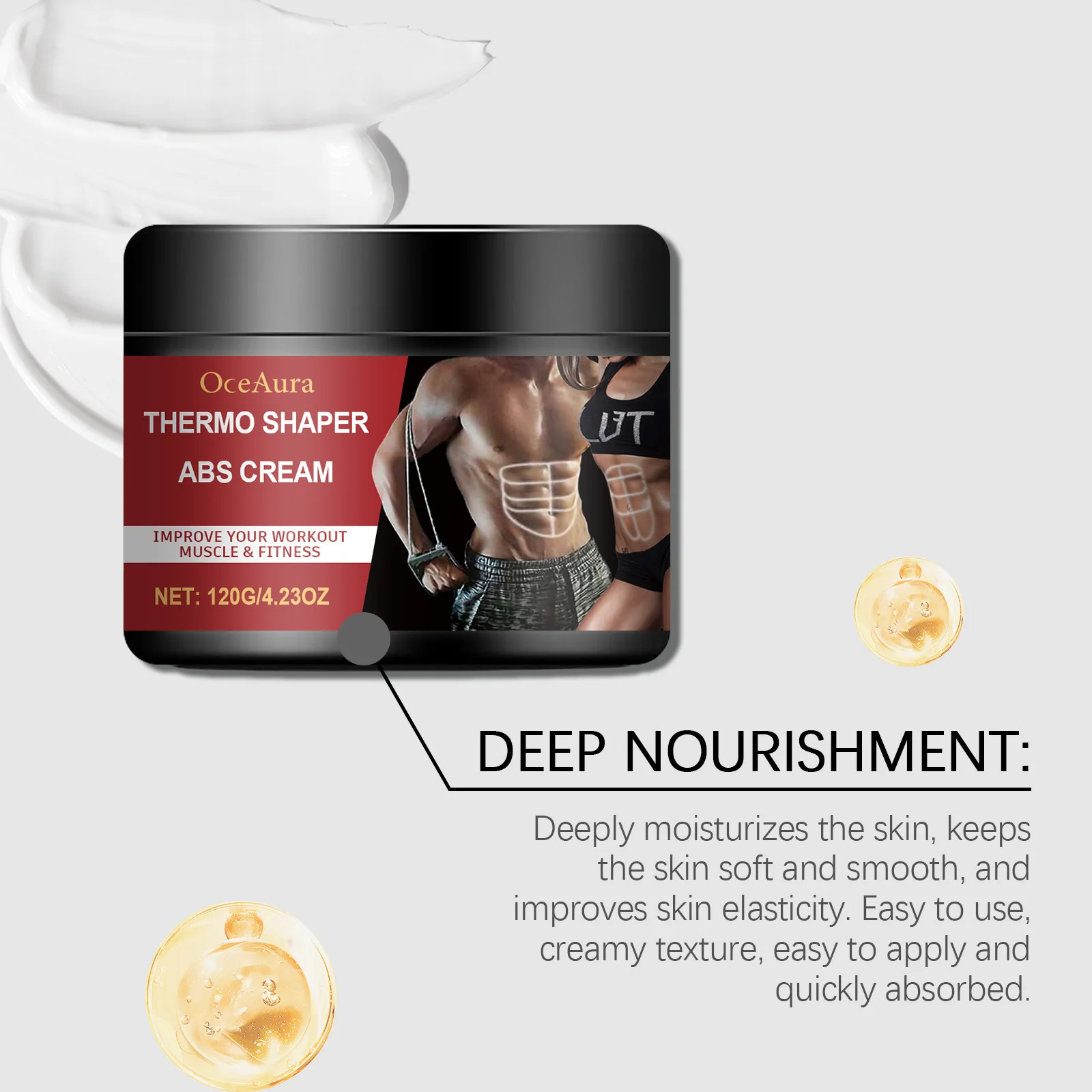 Oceaura Abdominal Tightening Cream Anti Cellulite Moisturizing Lifting Fat Burn Exercise Body Skin Shaping Belly Firming Creams