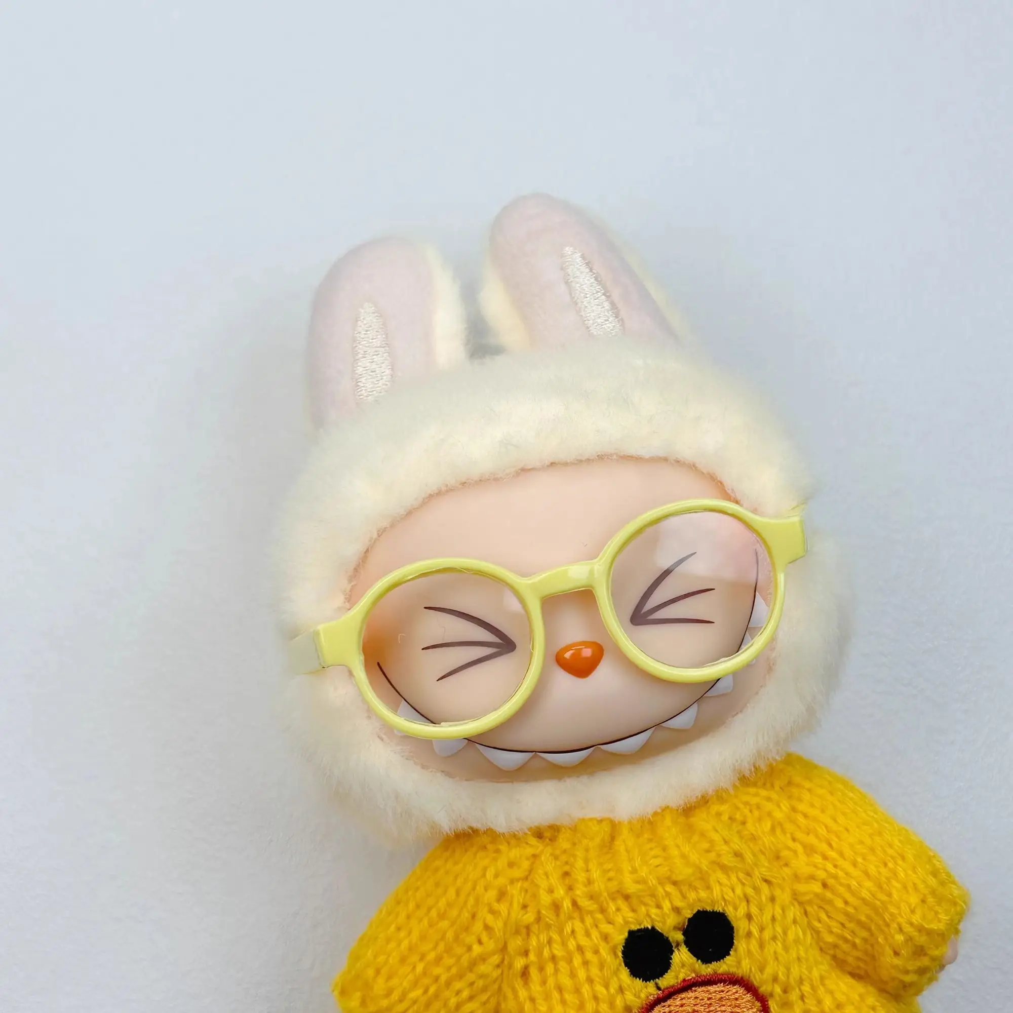 Labubu Idol Grasses 17cm Mini Plush Doll'S Accessories For Korea Kpop Exo Cool Sunglasses Black Blue White Pink Yellow Glasses