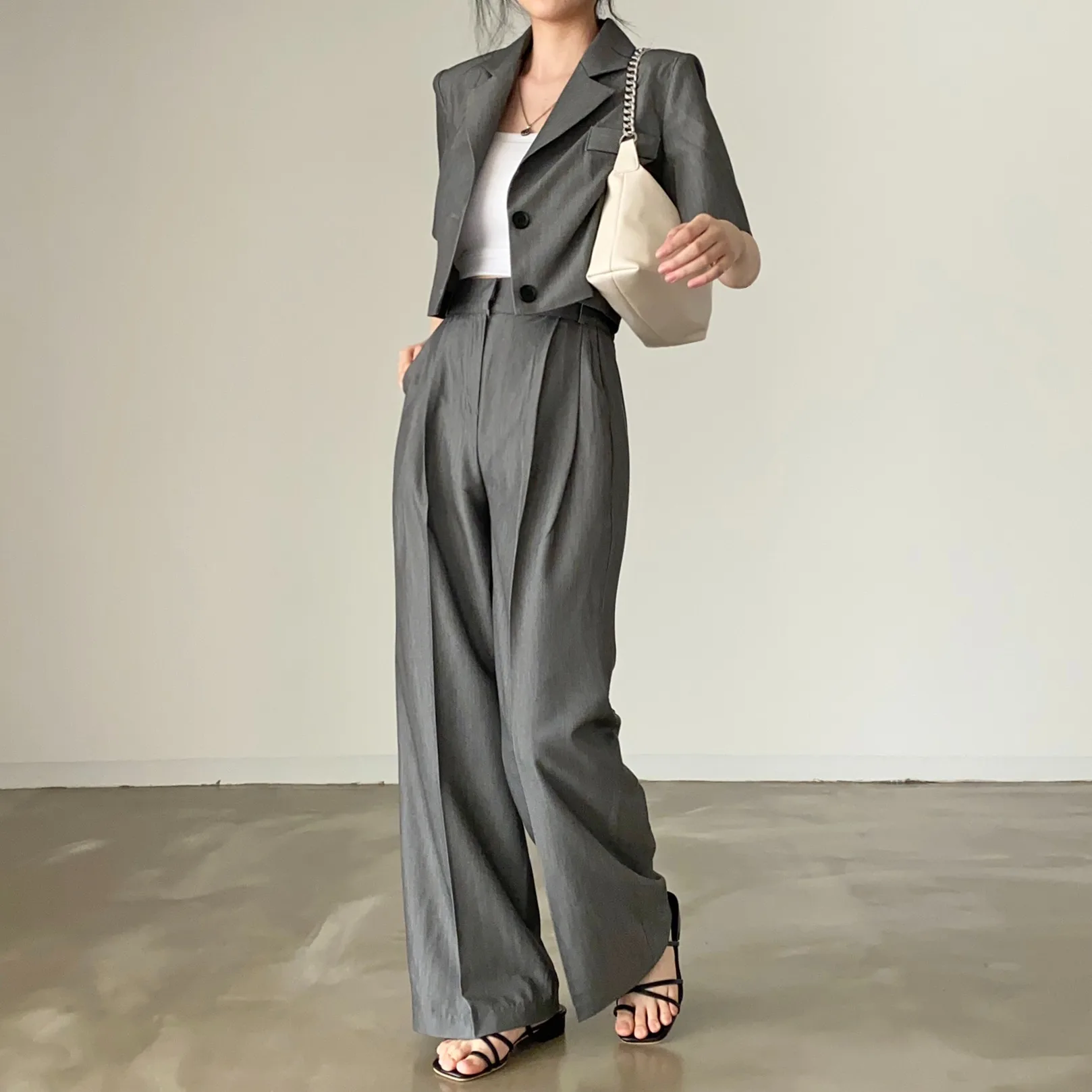 Chic Loose Casual Stylish Women's Suit Jacket And Pants Two-Piece Set Fashionable Korean Style Spring Autumn Winter Outfit