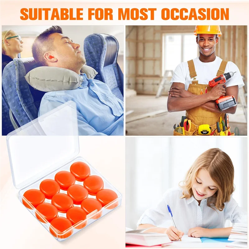 21 pares de tampões para os ouvidos para dormir, tampões para os ouvidos de silicone moldáveis e reutilizáveis, tampões para os ouvidos com cancelamento de ruído macio