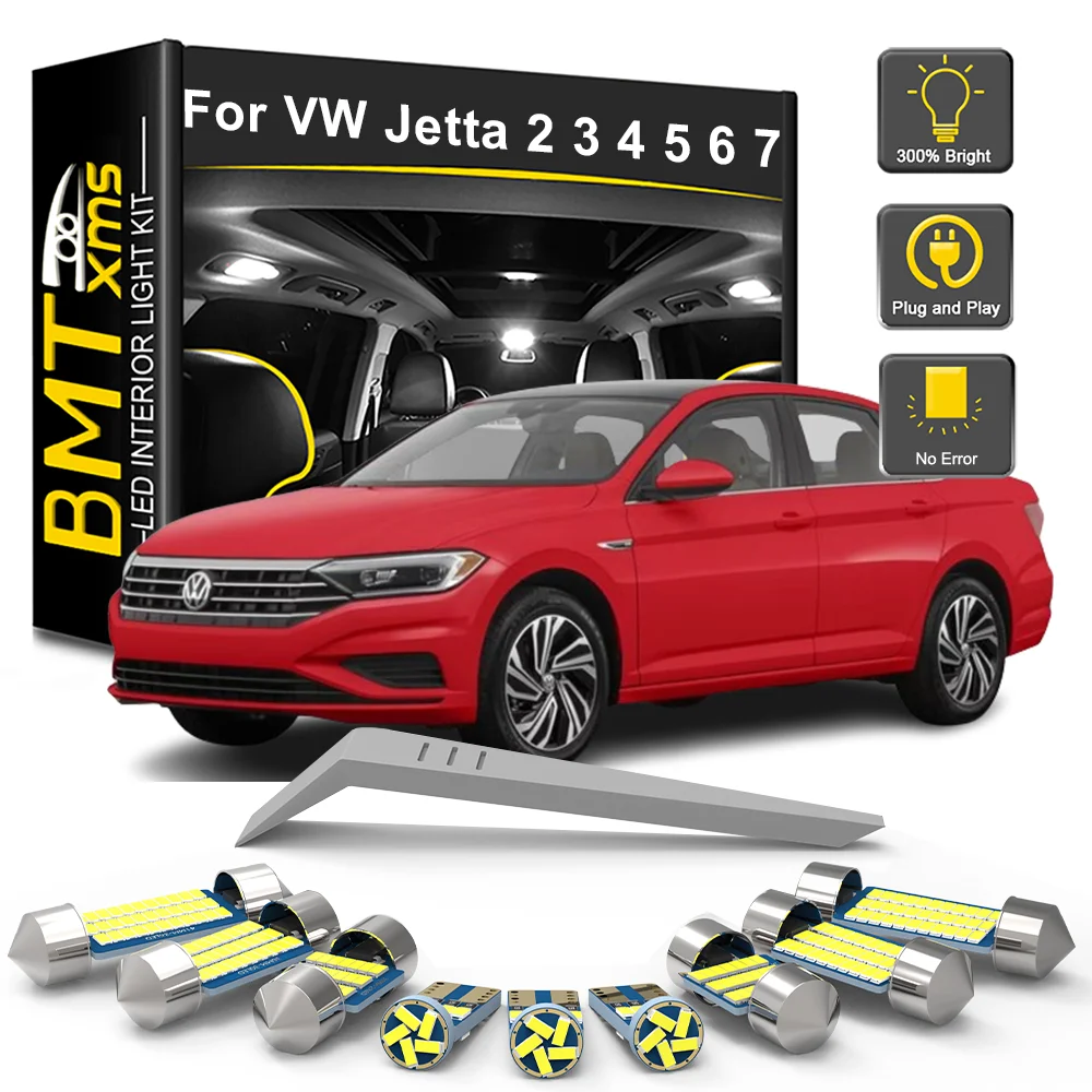 

BMTxms для Volkswagen VW Jetta 2 3 4 5 6 7 MK2 MK3 MK4 MK5 MK6 MK7 2007-2019 комплект автомобильных светодиодных внутренних ламп для чтения багажника