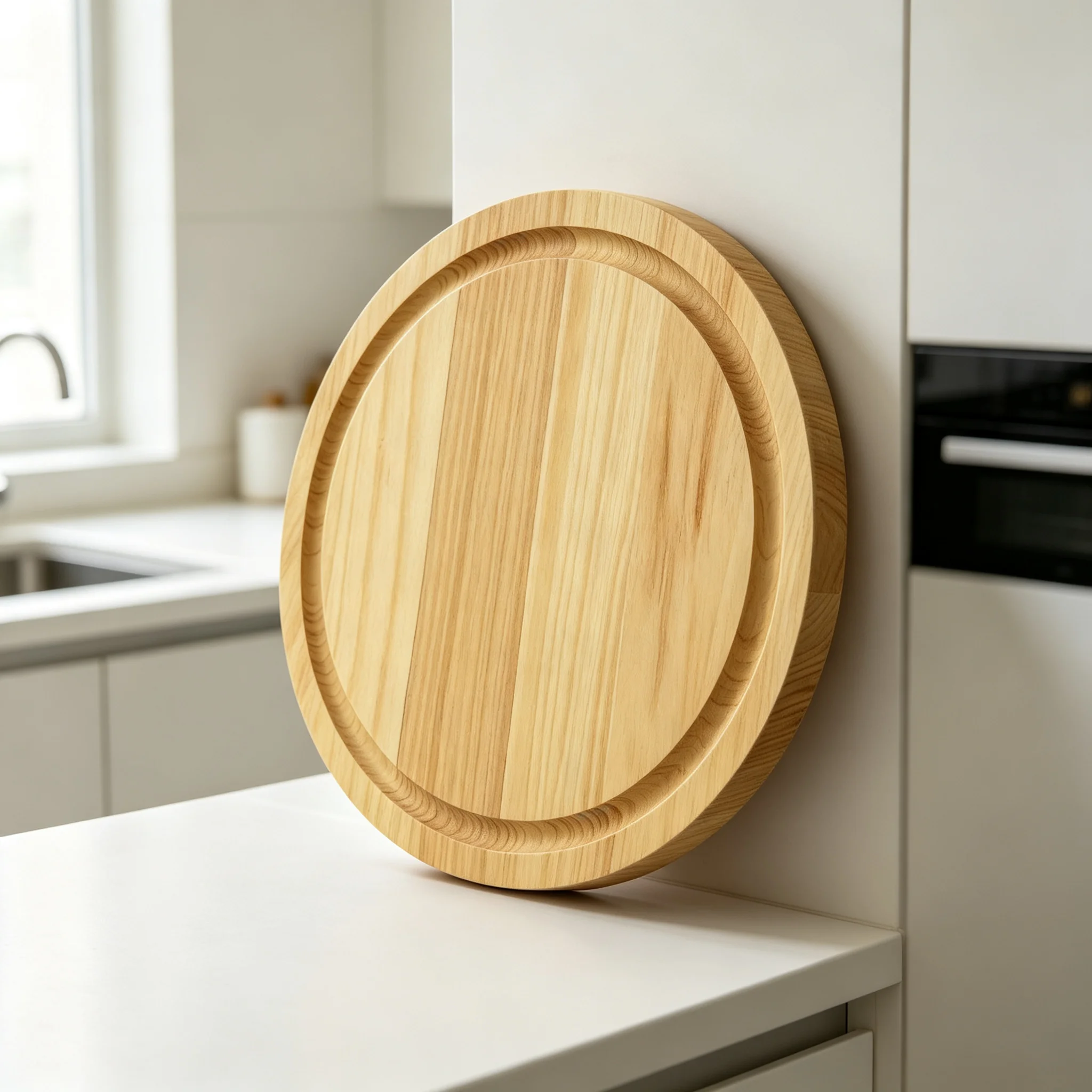 Jaswehome Pine Wood Round Cutting Board Cheese Boards Solid Wood Chopping Block Chopping Board With Juice Groove