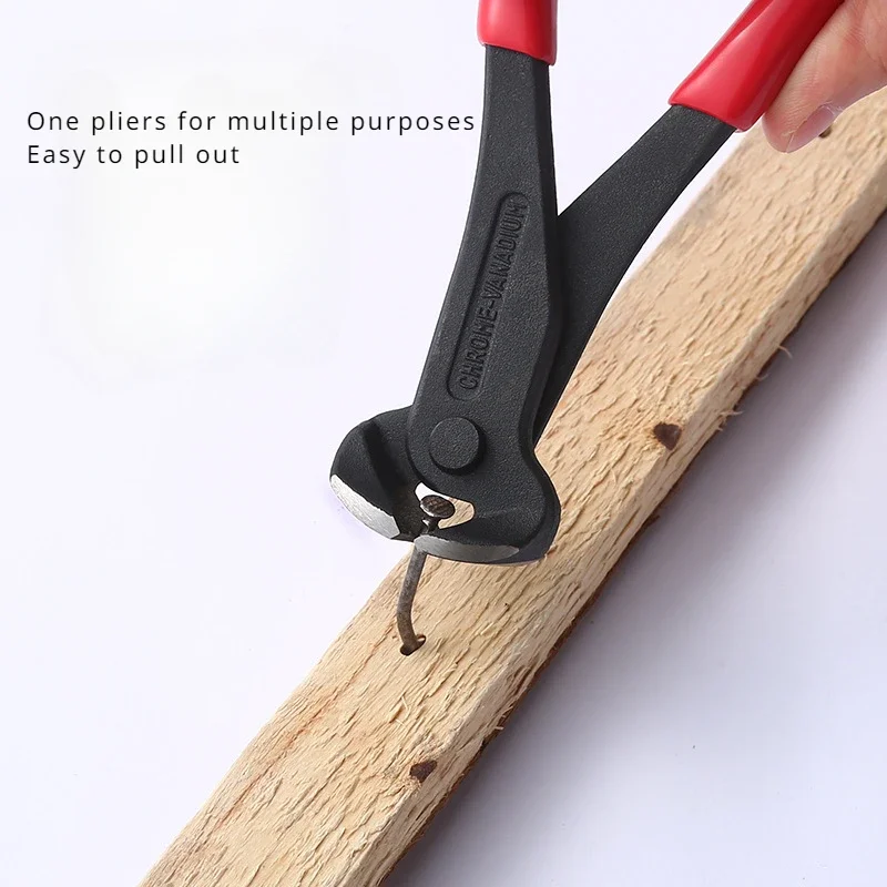 Chromium Vanadium Steel Industrial Grade Overall Blackened Walnut Pliers for Wire Binding Nail Pulling Flat Top Cutting Pliers