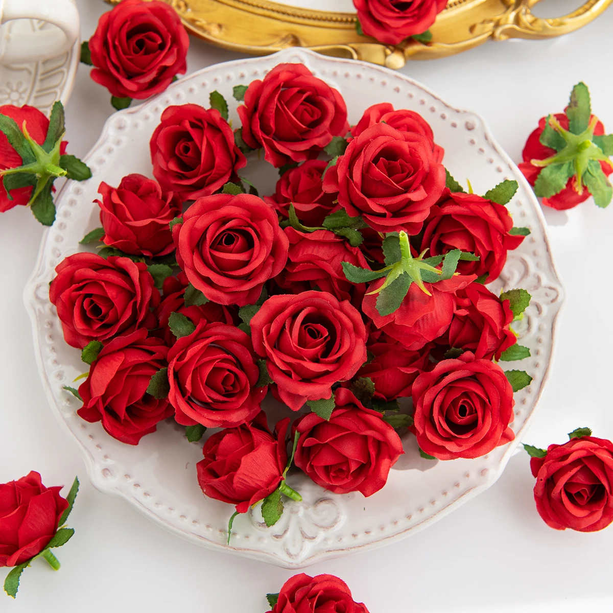Künstliche Blumen Günstige Seidenrosenköpfe Heim Hochzeit Gartendekoration Valentinstag Outdoor-Party DIY Geschenkbox Scrapbook Bastelzubehör Bestseller – Detail 7