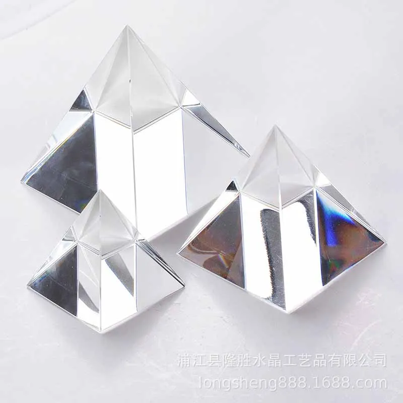 Transparent Crystal Pyramid Ornaments, Paper Town, Creative Gifts, Office Decorations