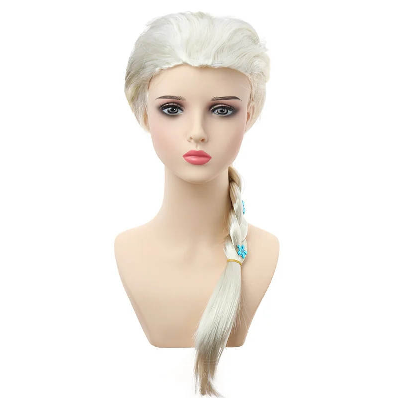 Girls Braided Wig with Snowfalke Children Halloween COS Princess Elsa Wig Set Frozen Elsa Princess Elsa Dress Up Wig Braid Set