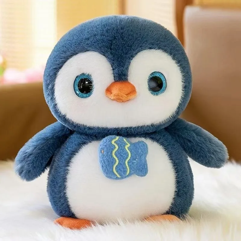 Juguete de peluche de pingüino de 22cm, lindo mundo del océano, muñecos de pingüino suaves, regalo de cumpleaños para niñas, regalo de compañero, interesante juguete de peluche de tendencia