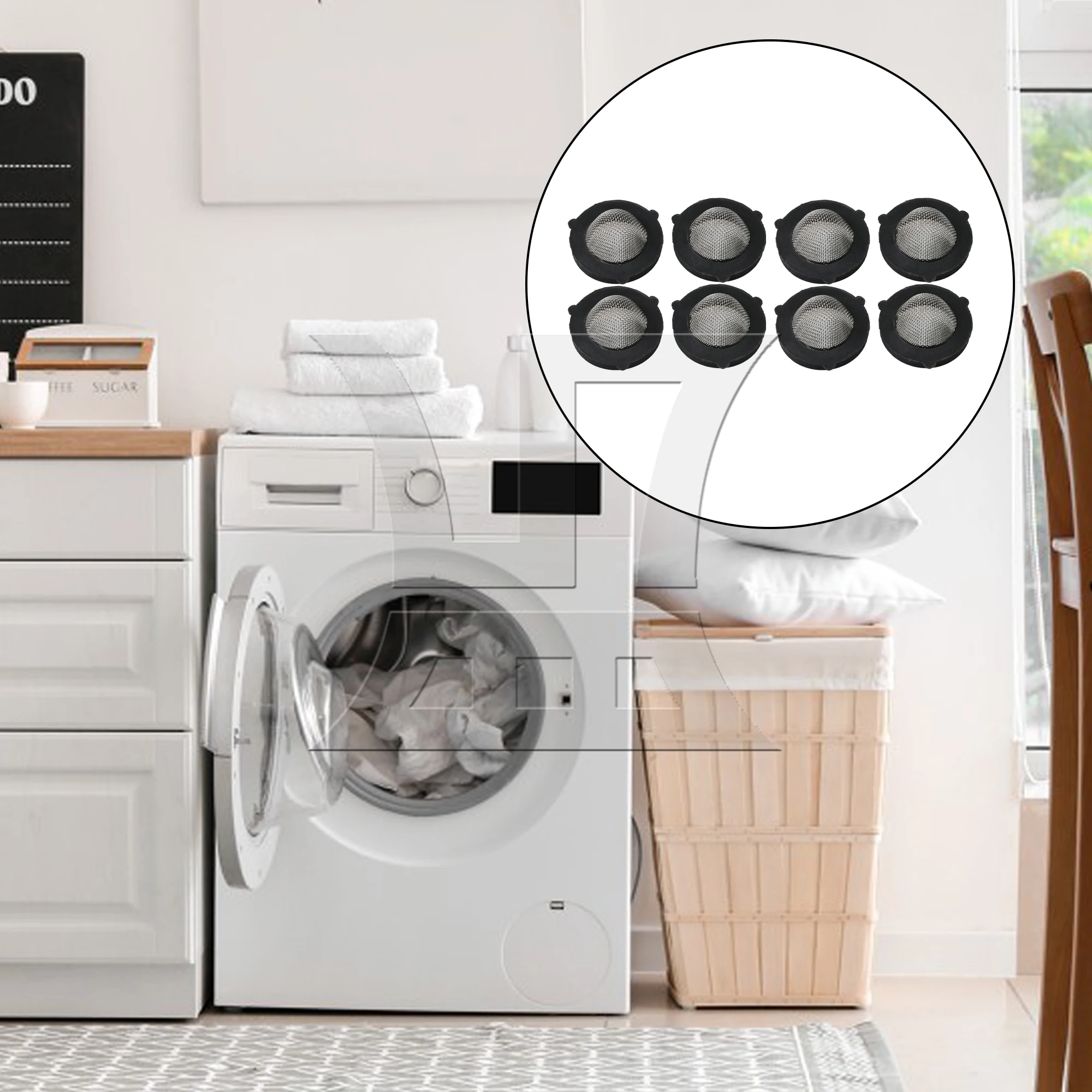 

8pcs Metal Washing Machine Hose Pipe Filter 285452A Black for Industrial Small Washing Machines