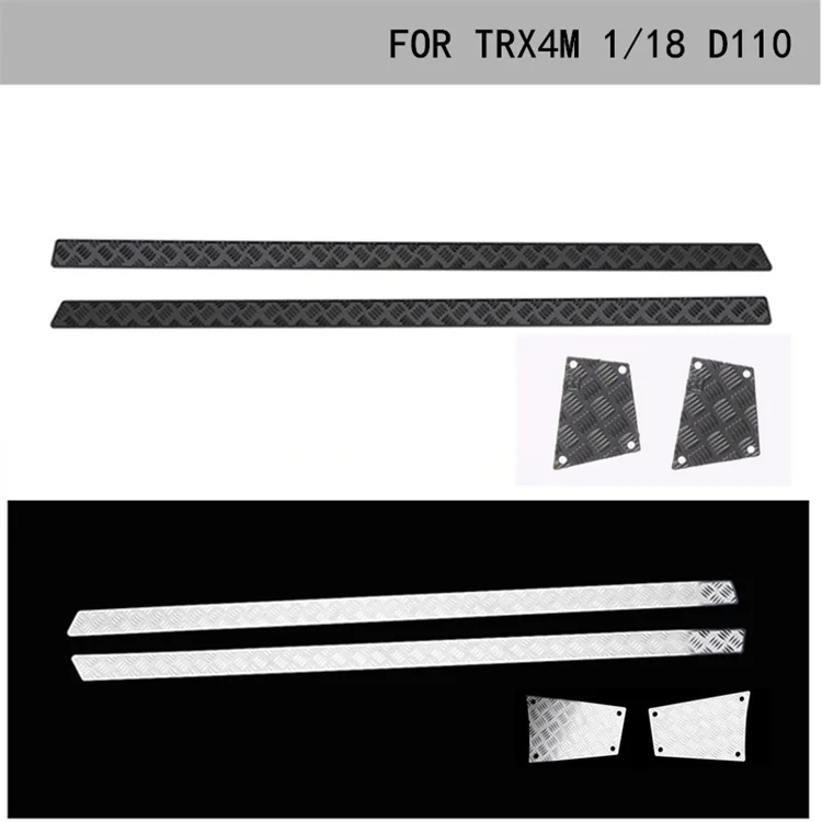 Body Metal Side Skirt Side Anti-scratch Strip Metal Rear Anti-skid Plate For Trax Trx-4m 1/18 Defender