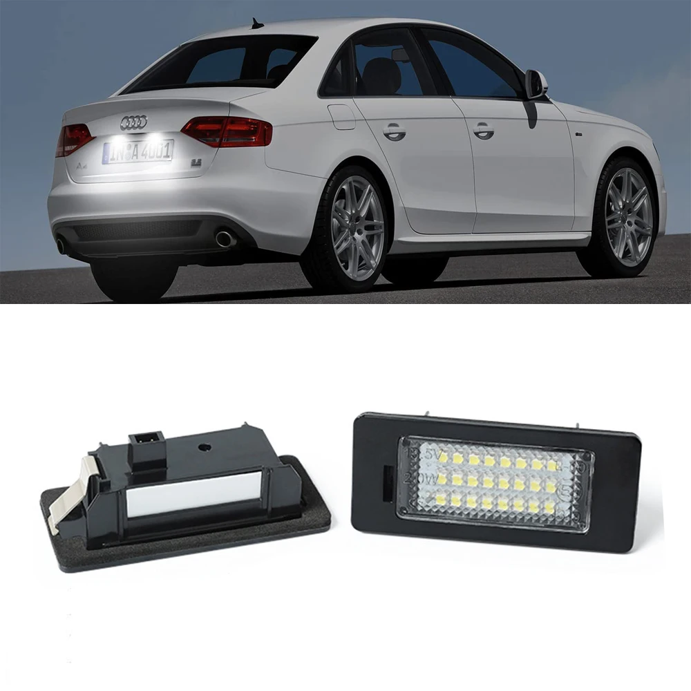 

2PCS White LED Number License Plate Light Tag Lamp For Audi TT A1 A4 B8 A5 S5 A5 5D A6 S6 A7 5D Q5 TTS RS5 TTRS 2D Error Free