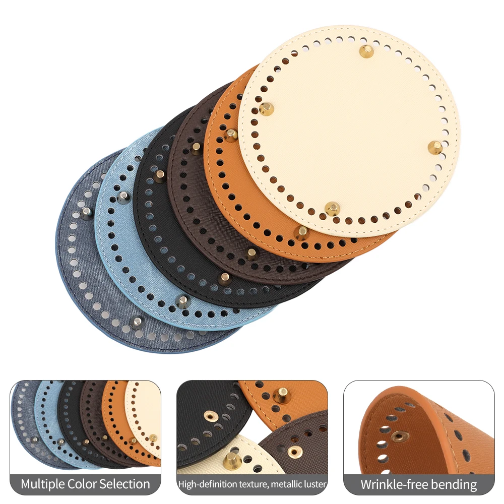 

15*15 см сумка из искусственной кожи, круглая вязаная крючком сумка, дно для сумки «сделай сам», кошелек, ручная работа, подушка, аксессуары для основы