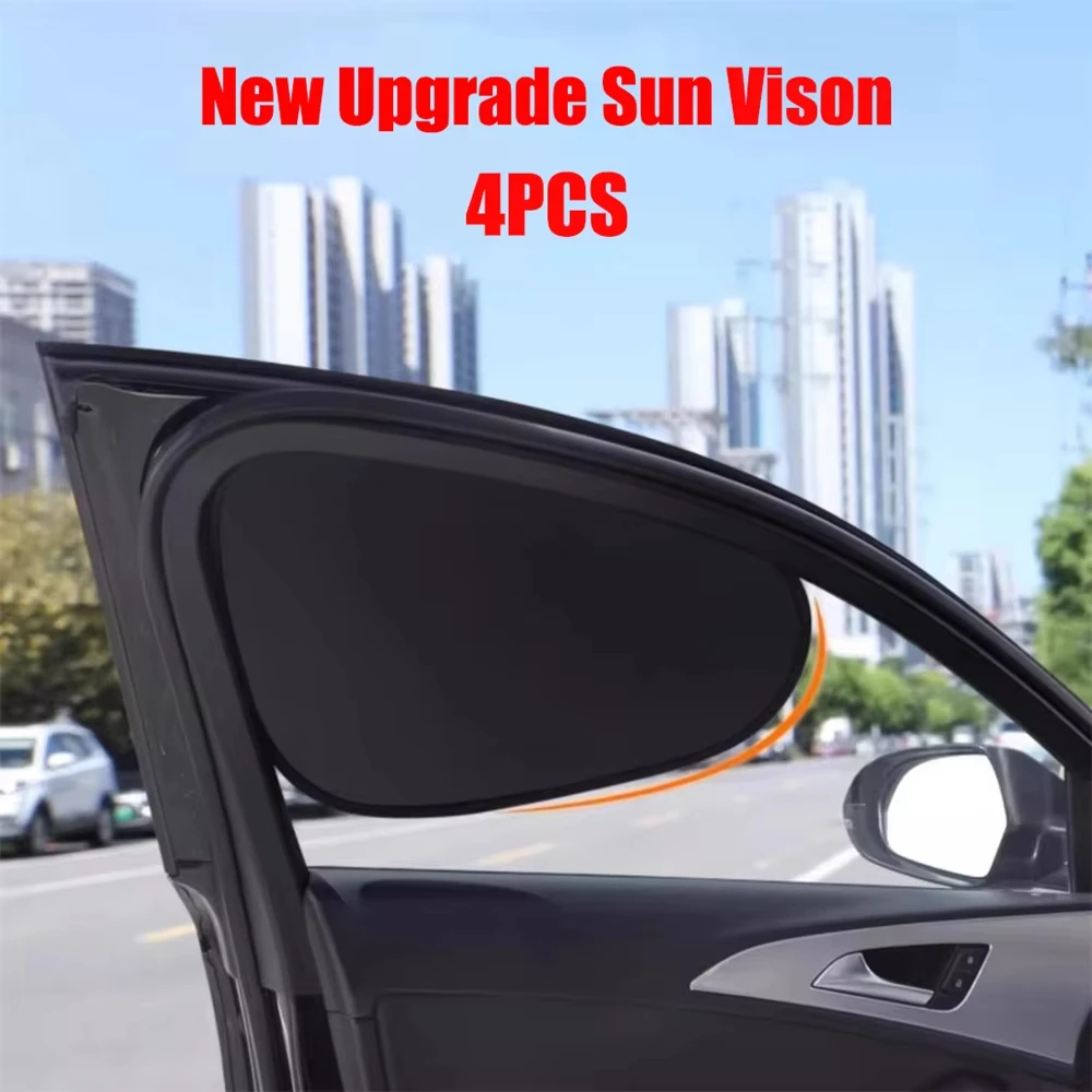 1/2/4 Peças Protetor Solar Eletrostático UV 99,9% para Janela Lateral de Carro, Cortinas Anti-Ofuscamento, Bloqueador UV Interno Automotivo